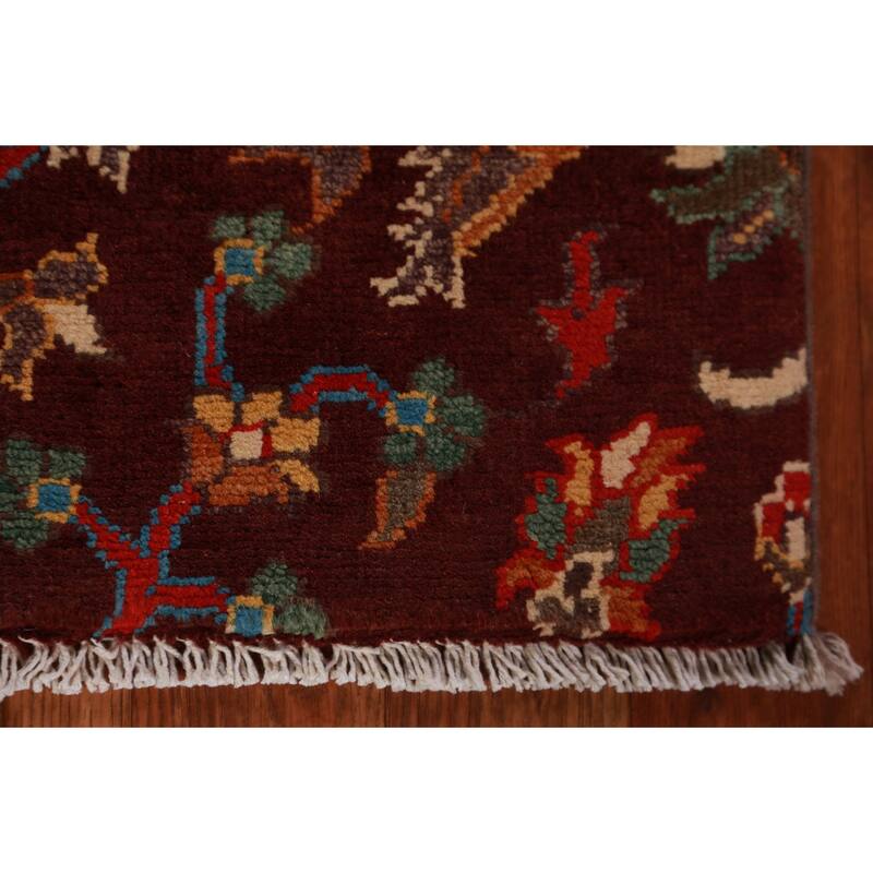Animals Design Red Ziegler Oriental Foyer Rug Hand-Knotted Wool Carpet - 2'0"x 3'0"