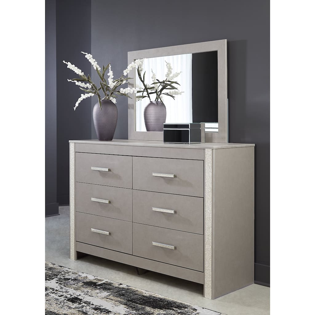 Signature Design by Ashley Surancha Gray Bedroom Mirror - Grey - 41.85" W x 1.3" D x 30.67" H