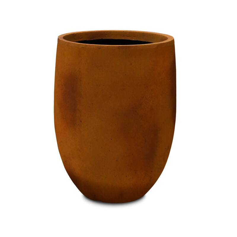 Kante Lightweight Concrete Outdoor Round Tall Planter, 21.7 Inch Tall