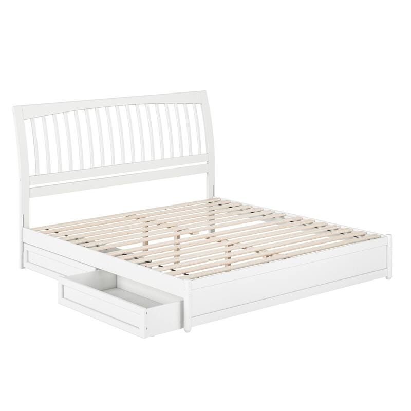 Roslyn Platform Bed with Panel Footboard and Storage Drawers