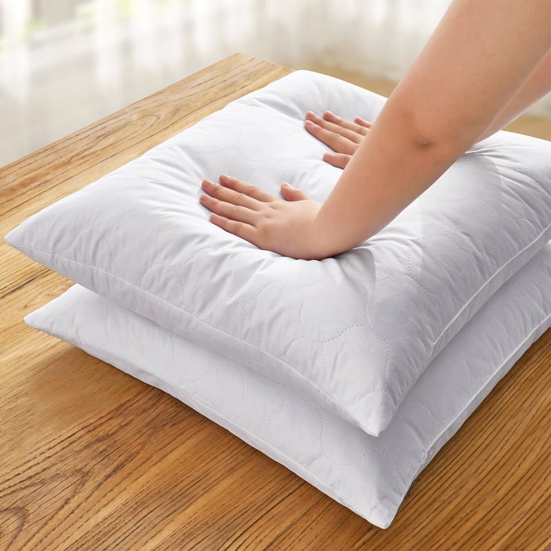 2 Pack Decorative Throw Pillow Inserts with 100% Cotton Cover