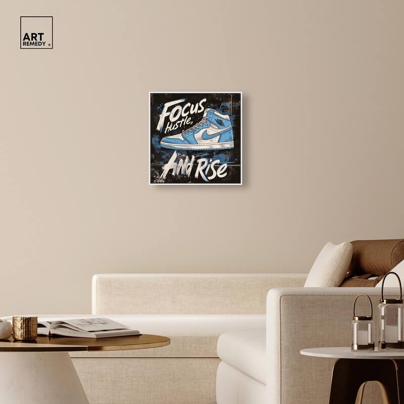 Hustle and Rise Sneaker Canvas by Art Remedy