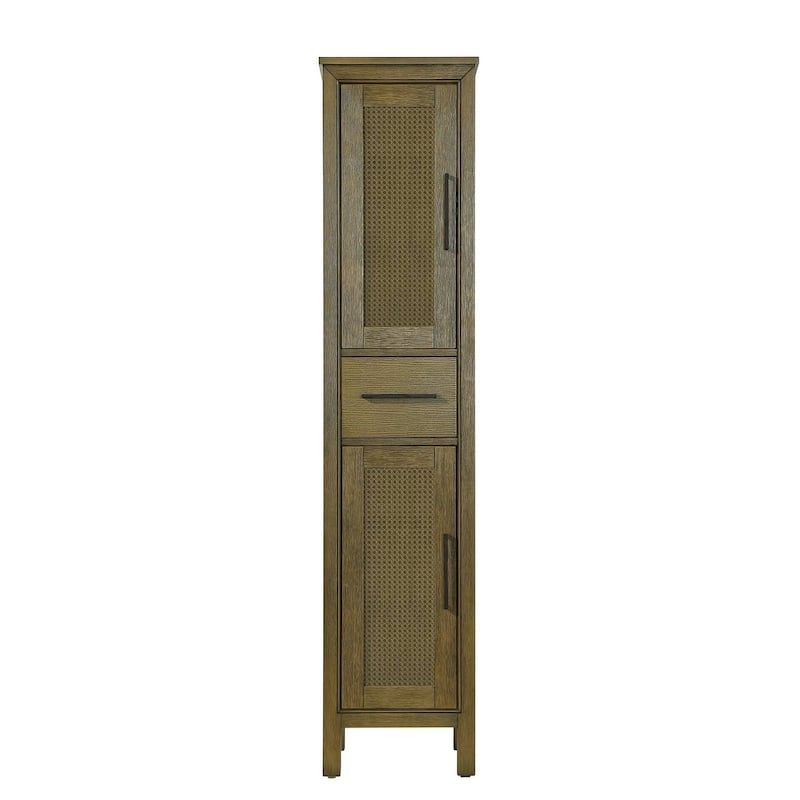 Winslow 16-28 Inch Bath Storage Cabinet - Hazel Oak - 16"
