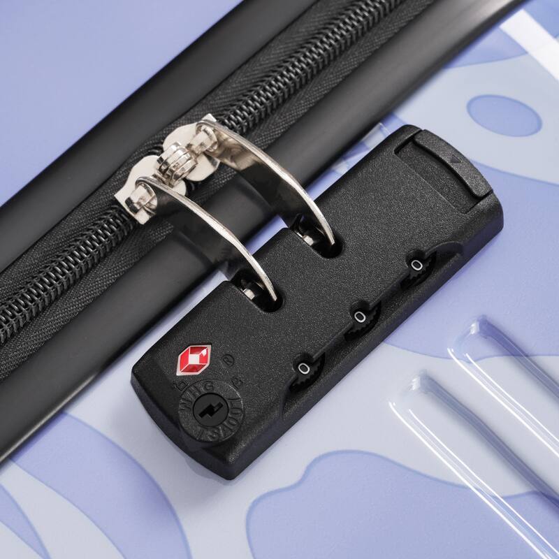 3-Piece, Modern Luggage Sets, Lightweight Luggage with Silicone Handles and Combination Lock, for Boarding Travel, Blue