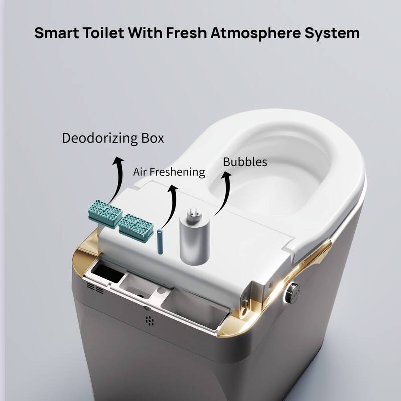 Modern Smart Toilet with Bidet. Auto Open Close. Auto Flush. Heated Seat. Warm Water. Dryer. Foam Shield