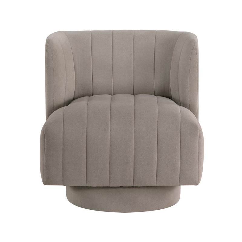 Bay 27.5" Textured Swivel Chair - Channel Tufted Barrel Back