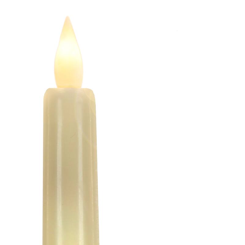 HGTV Home Collection Pre-Lit Set of 2 Heritage Flameless LED Window Candles with Remote, Natural, Battery Powered, 12 in - 12 in