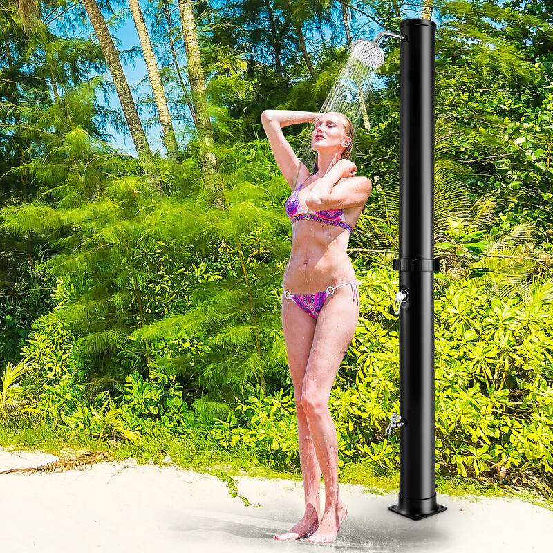 Costway 7.2 FT 10 Gallon Solar Heated Shower w/Adjustable Head & Foot - See Details