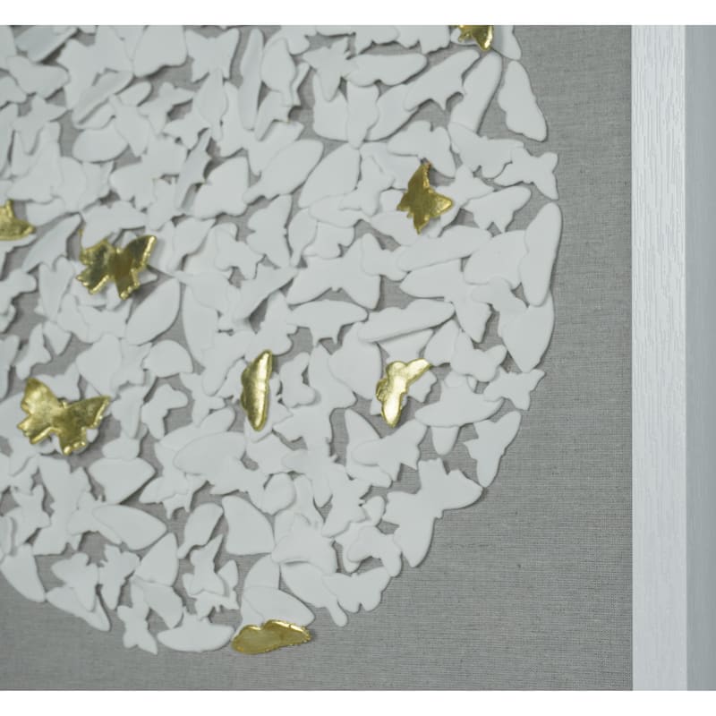 HUJI White Clay Silhouette Shadow Box Wall Decor