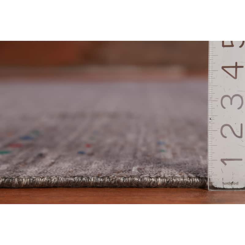 Hand Knotted Oriental 100% Wool Carpet Tribal Tribal Greys & Charcoal Gabbeh Area Rug - 12' 5'' X 9' 2''