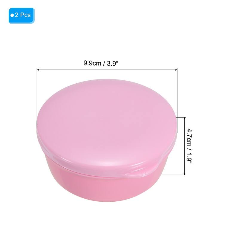 Travel Soap Container, 2 Pack Round Soap Holder Travel Case Box - Pink