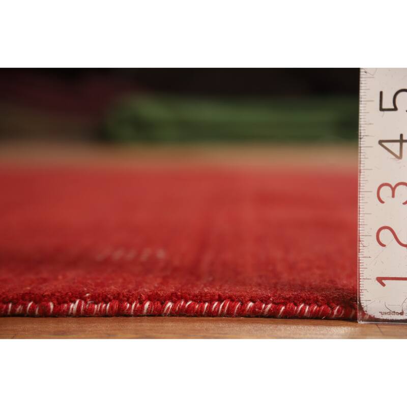 Hand Knotted Oriental 100% Wool Carpet Tribal Animal Pictorial Red Gabbeh Area Rug - 9' 8'' X 6' 7''