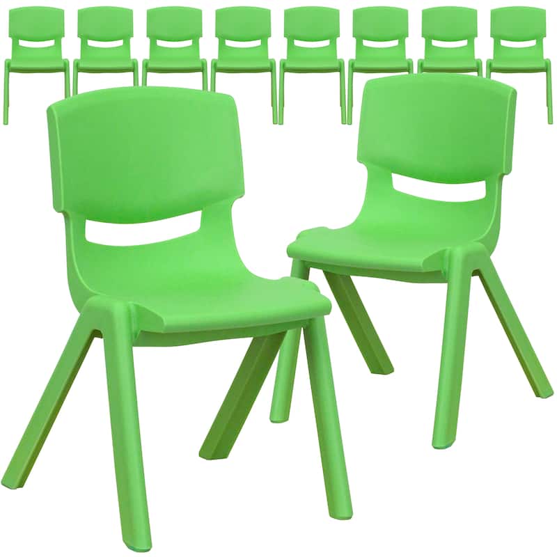 10 Pack Plastic Stackable School Chair with 12" Seat Height - Preschool Chair