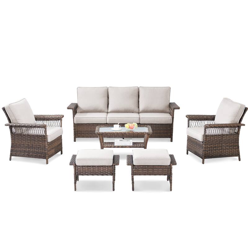 Outside Wicker Chair Conversation Set