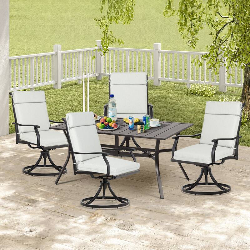 Aoodor Outdoor High Back Dining Chair Cushion Set, 44"x21"x3.2", Set of 4 - 44"x21"x3.2"