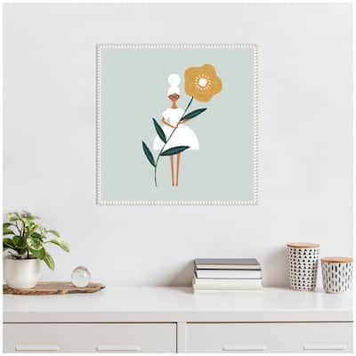 Kate and Laurel Sylvie Flower Girl Framed Canvas by Duchess Plum
