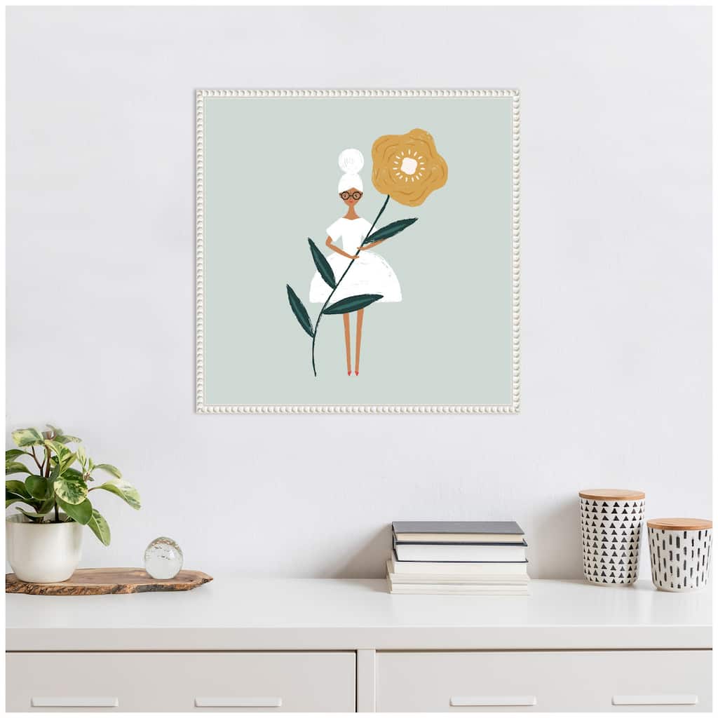 Kate and Laurel Sylvie Flower Girl Framed Canvas by Duchess Plum