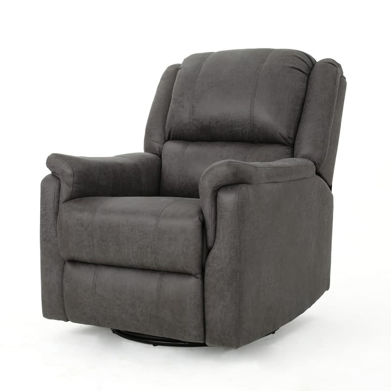 Swivel Rocking Recliner Chair with Footrest, Upholstered Glider Nursery Chair for Living Room, Nursery, Manual Single Sofa