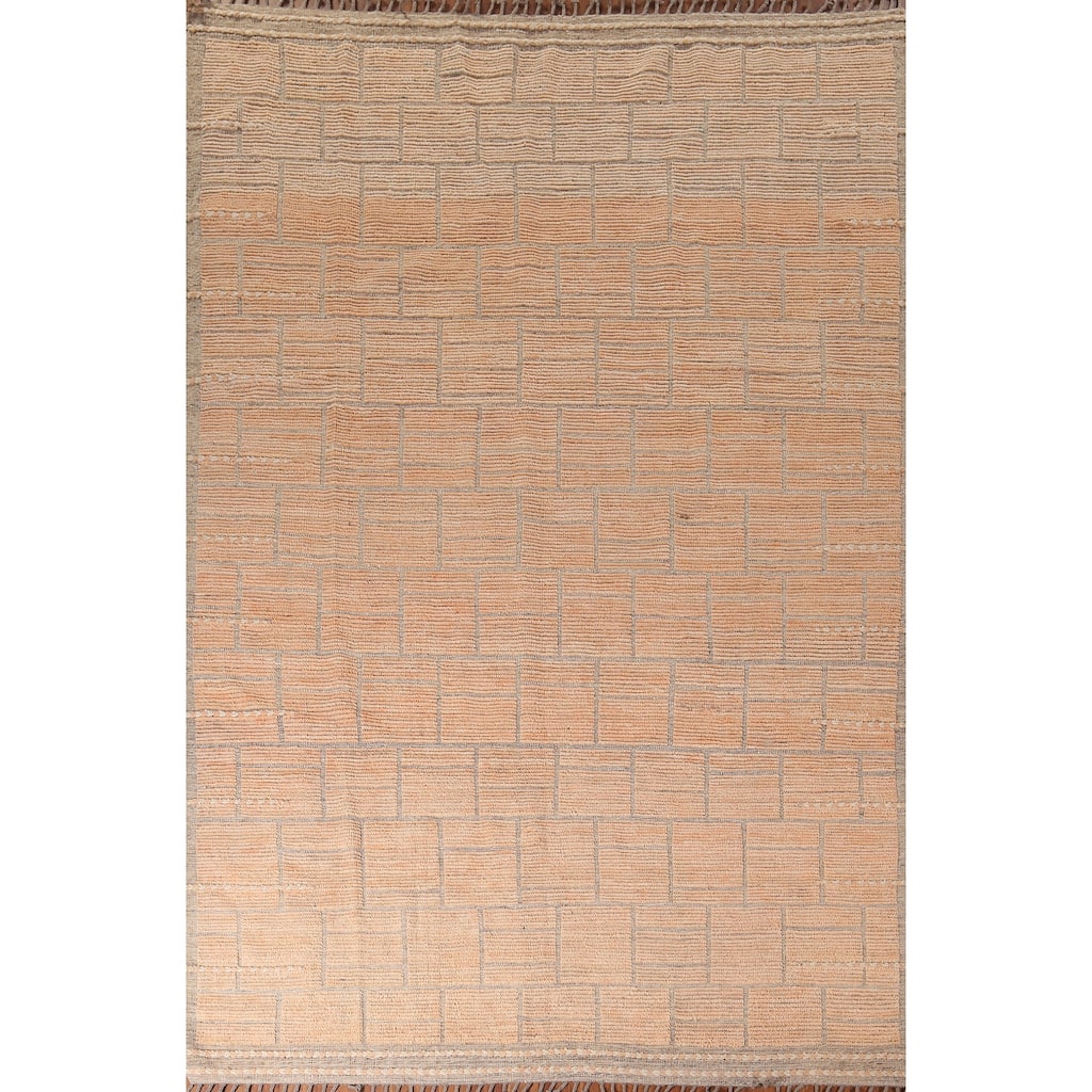 Striped Moroccan Area Rug Handmade Wool Carpet - 8'11"x 12'6"