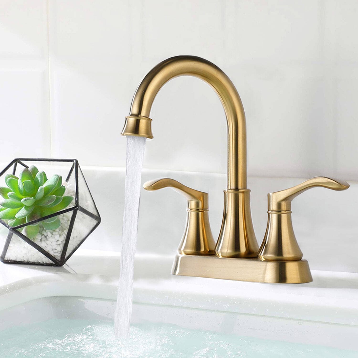 BATHLET Swivel Spout Centerset Bathroom Sink Faucet