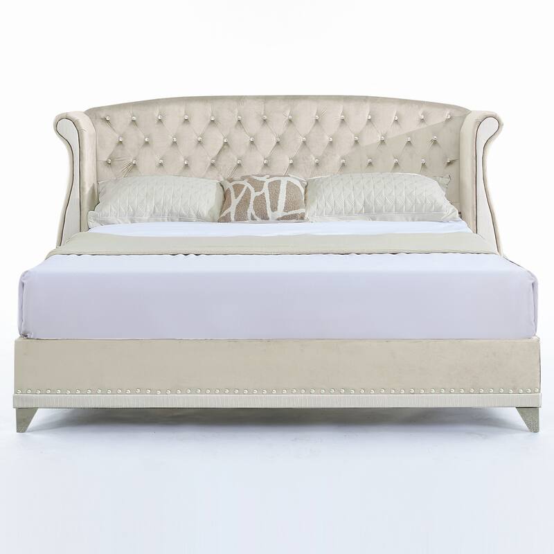 Christopher Knight Home-Eldora Upholstered Bed with Wingback