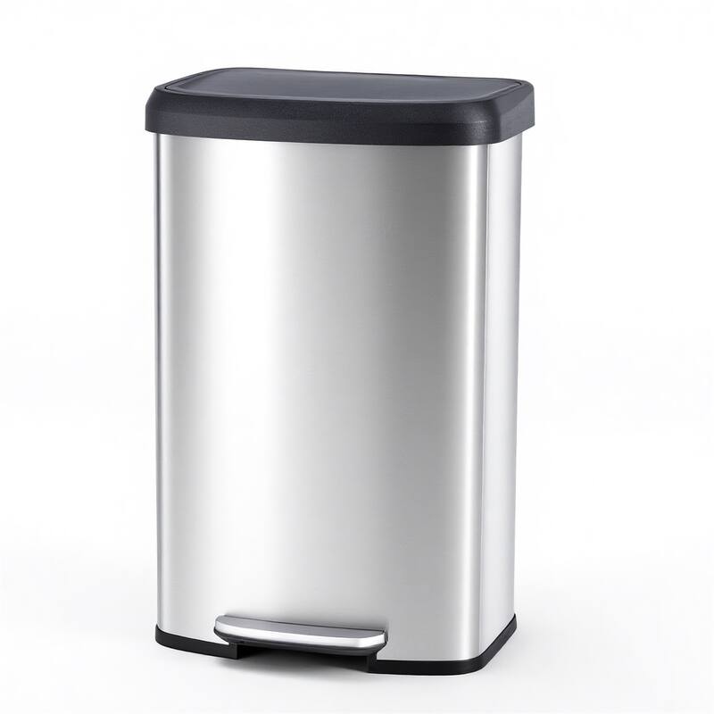 80 Liter / 21 Gallon Soft-Close, Smudge Resistant Trash Can with Foot Pedal, Stainless Steel, Sleek Finish