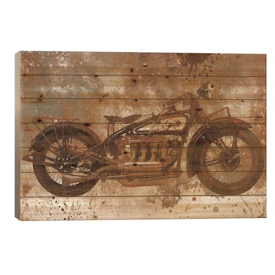 Live To Ride V Print On Wood by Carol Robinson - Multi-Color