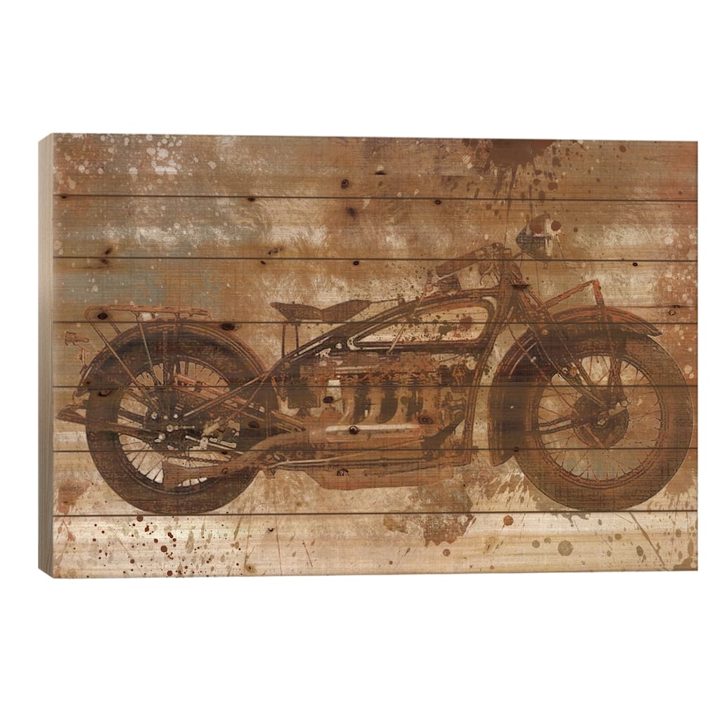 Live To Ride V Print On Wood by Carol Robinson - Multi-Color