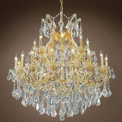 Maria Theresa 24 Light 36" Gold Chandelier With Swarovski Crystals - 36.00