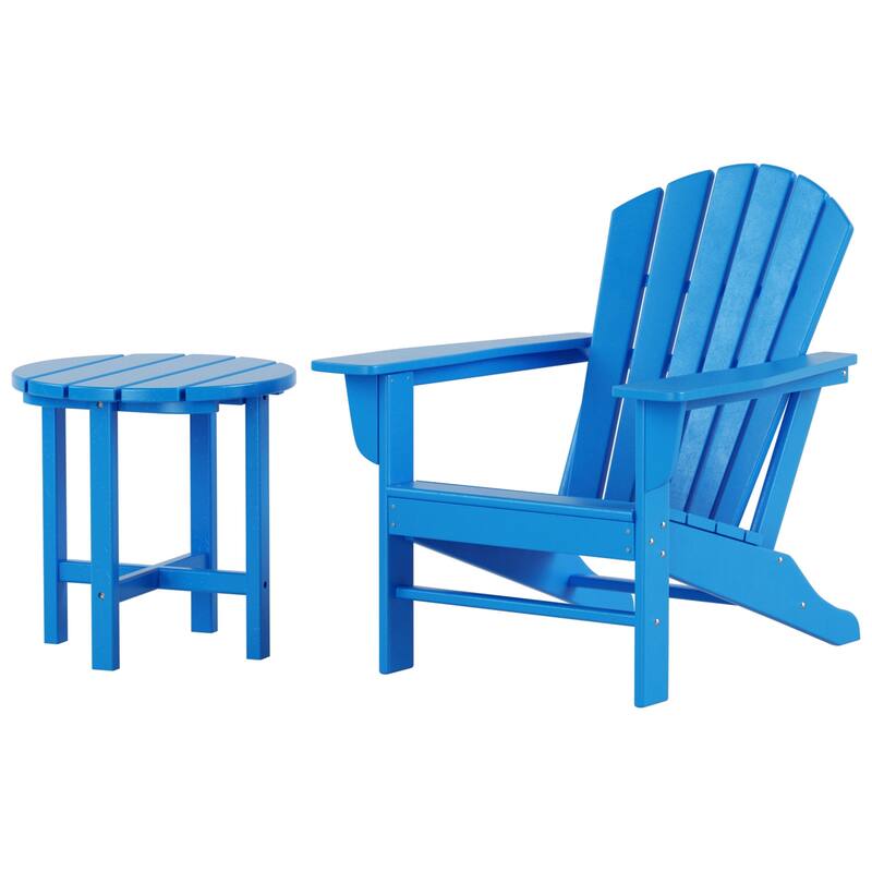 Altura Outdoor Eco-Friendly All Weather Adirondack Chair with Side Table (2-Piece Set)