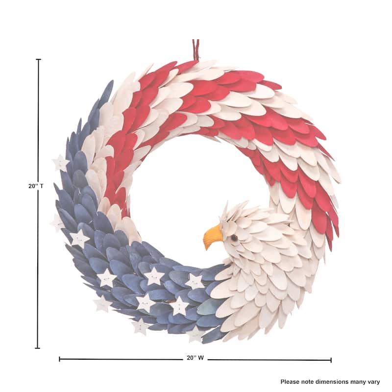 20" Woodchip Eagle Head Wreath