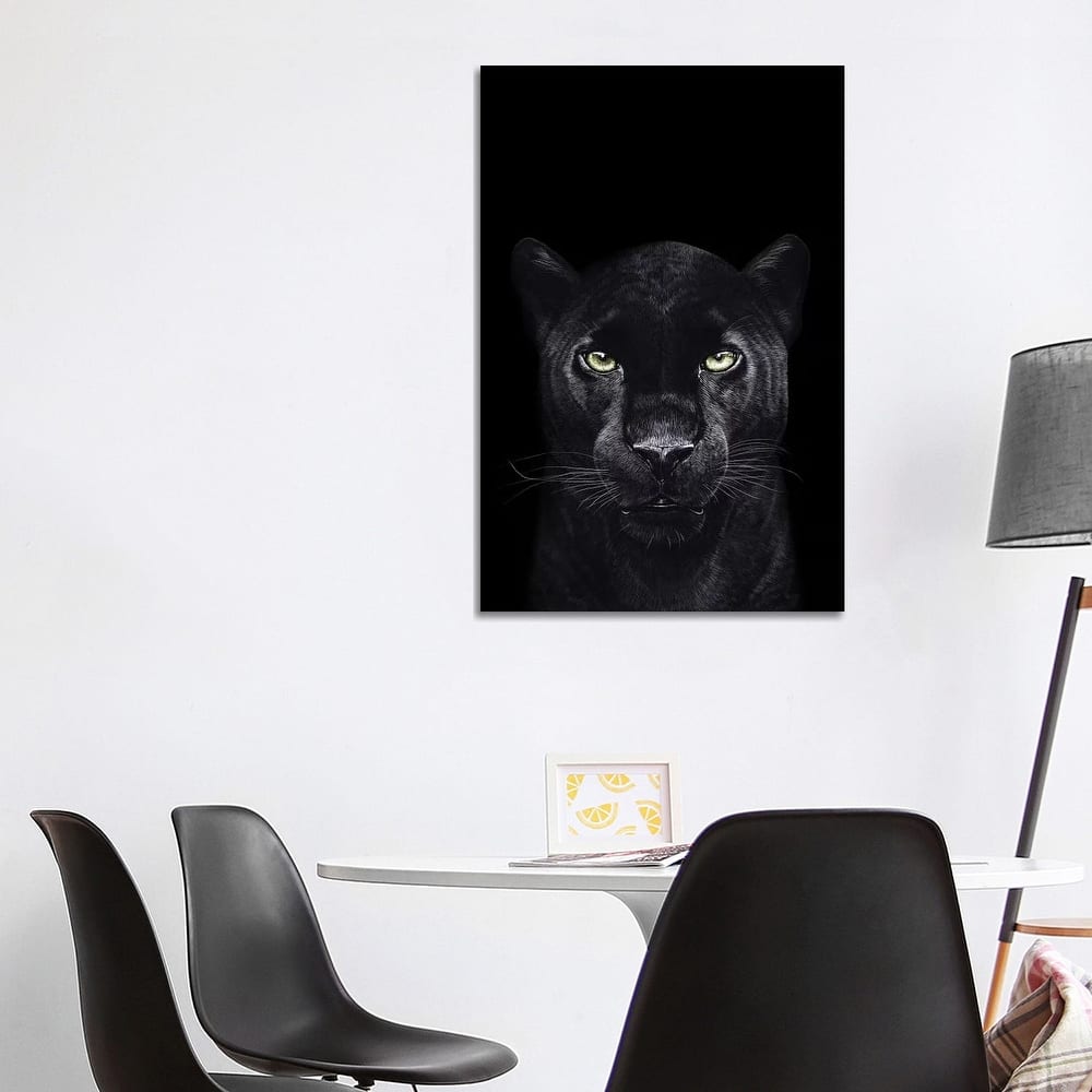 iCanvas "The Panther On Black" by Valeriya Korenkova Canvas Print