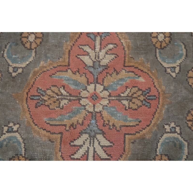 Brown Tabriz Persian Vintage Area Rug Handmade Oriental Wool Carpet - 7'8"x 11'1"