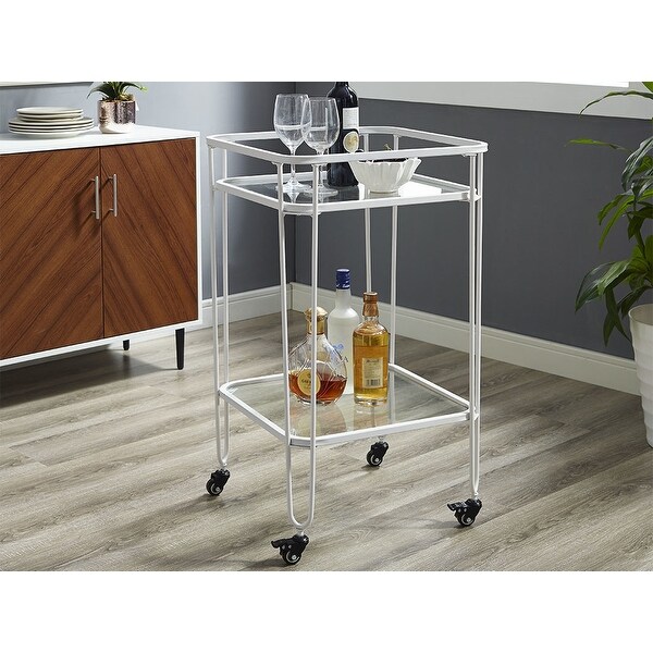 Shop Offex 35" Metal and Glass Square Kitchen Storage ...