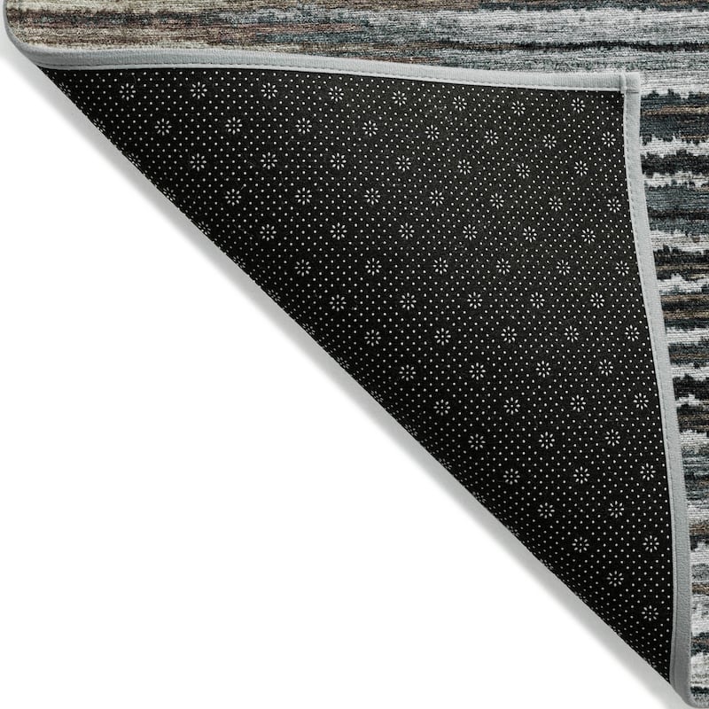 Machine Washable Indoor/ Outdoor Chantille Jagged Stripes Rug