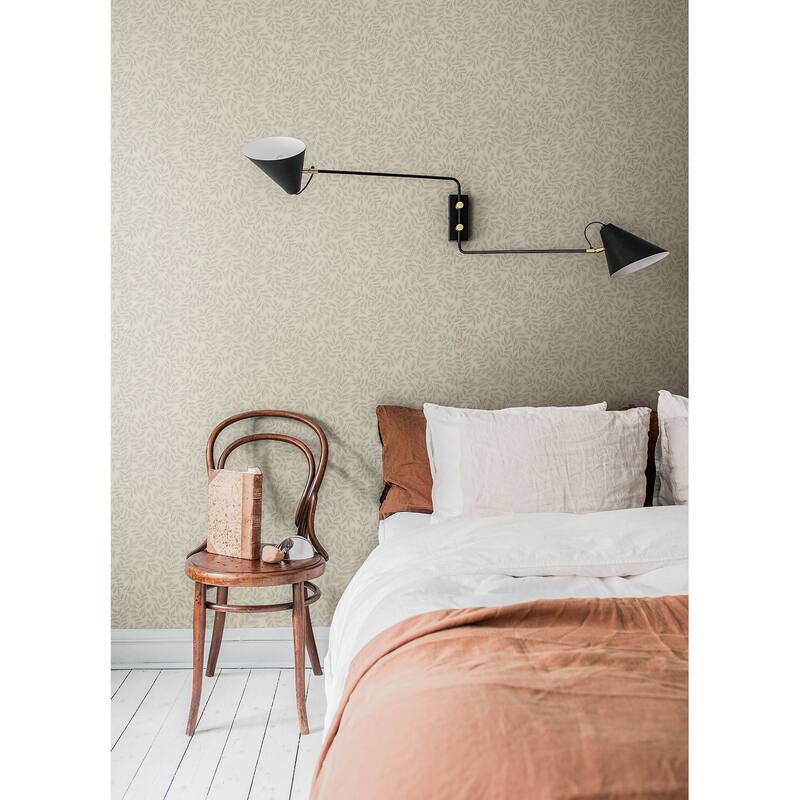 A-Street Prints Lindlov Taupe Leafy Vines Wallpaper