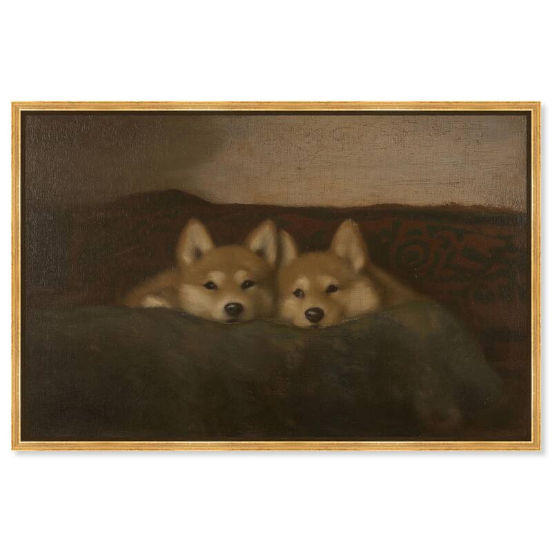 Rustic Dog Days Canvas by Art Remedy - Gold - 45" x 30"