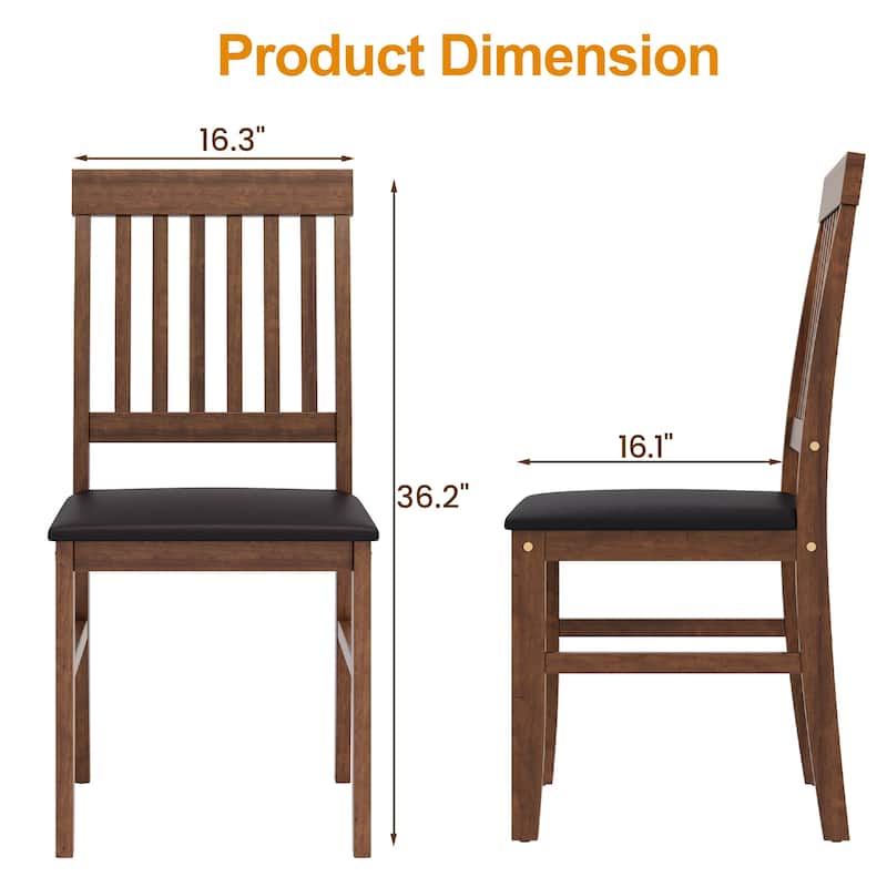 Rubber Wood Dining Chairs Set of 2