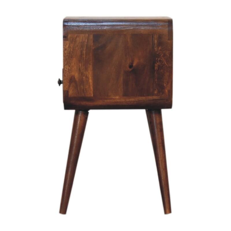 Artisan Furniture Solid Wood Mini Chestnut Curve Open Nightstand