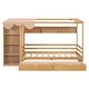 preview thumbnail 6 of 16, Twin Size House Bed Platform Bed Semi-Enclosed Design with Wardrobe and Shelf for Boys Girls, No Box Spring Needed, Natural