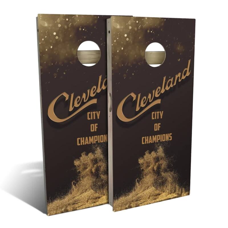 Cleveland Champs Basketball Outdoor Cornhole Board Set - Backyard 2x4 - NO Accessories