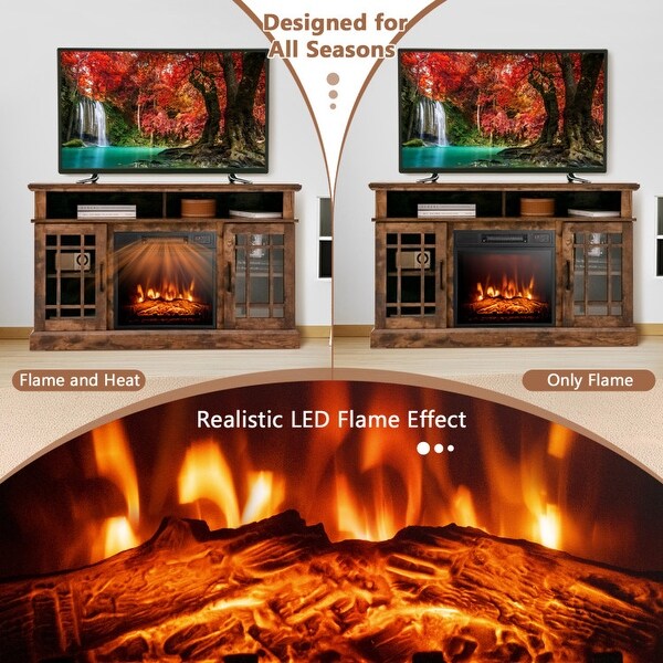48 Inch Electric Fireplace TV Stand with Cabinets for TVs Up to 50 Inch 48 x 16 x 30 L x W x H On Sale Bed Bath Beyond 37055300