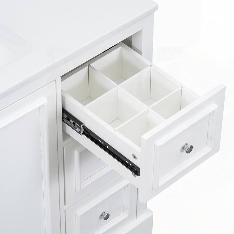 bathroom vanity with ceramic sink