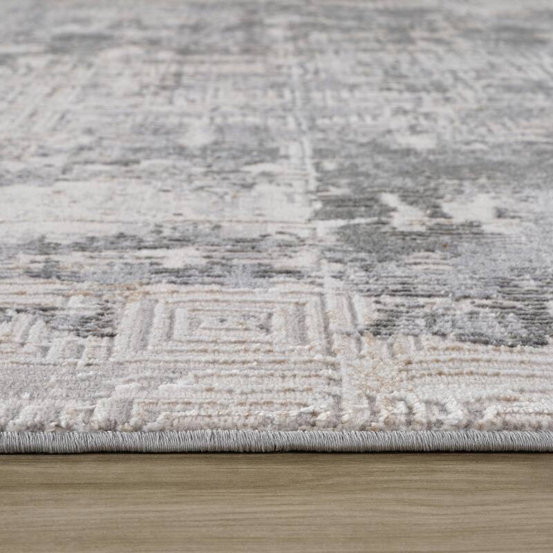 Rug Branch Atlas Boho Scandinavian Indoor Area Rug, Grey Beige
