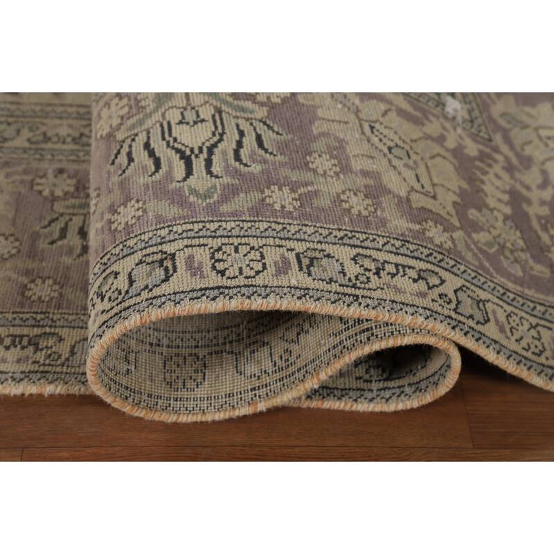 Distressed Tabriz Vintage Persian Rug Handmade Bedroom Wool Carpet - 9'4" x 12'11"