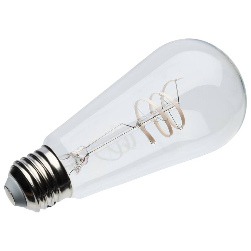 6W LED Reminiscent Flex Gray Coil Filament ST19 Medium Base 2700K CCT 120V - Clear