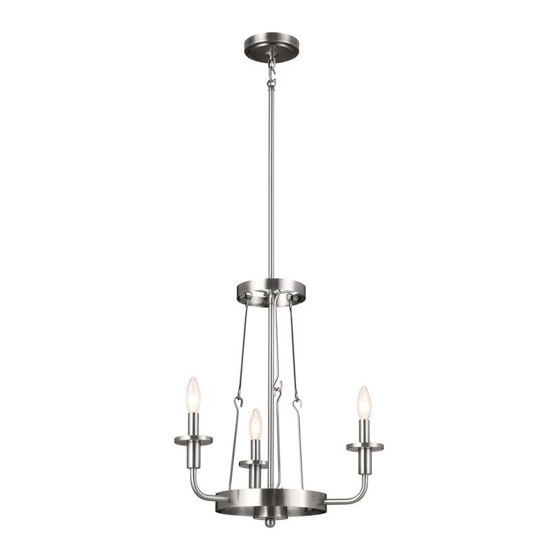 Kichler Lighting Vetivene 19 inch 3-Light Chandelier Classic Pewter with Opal Glass