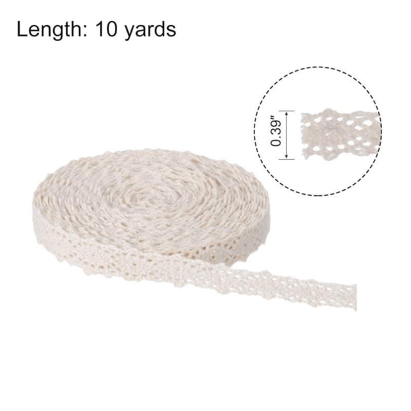 Lace Ribbon Cotton Lace Trim for Craft,Gift Wrappers,Wedding Style 13 - Beige - 0.39" x 10 Yards