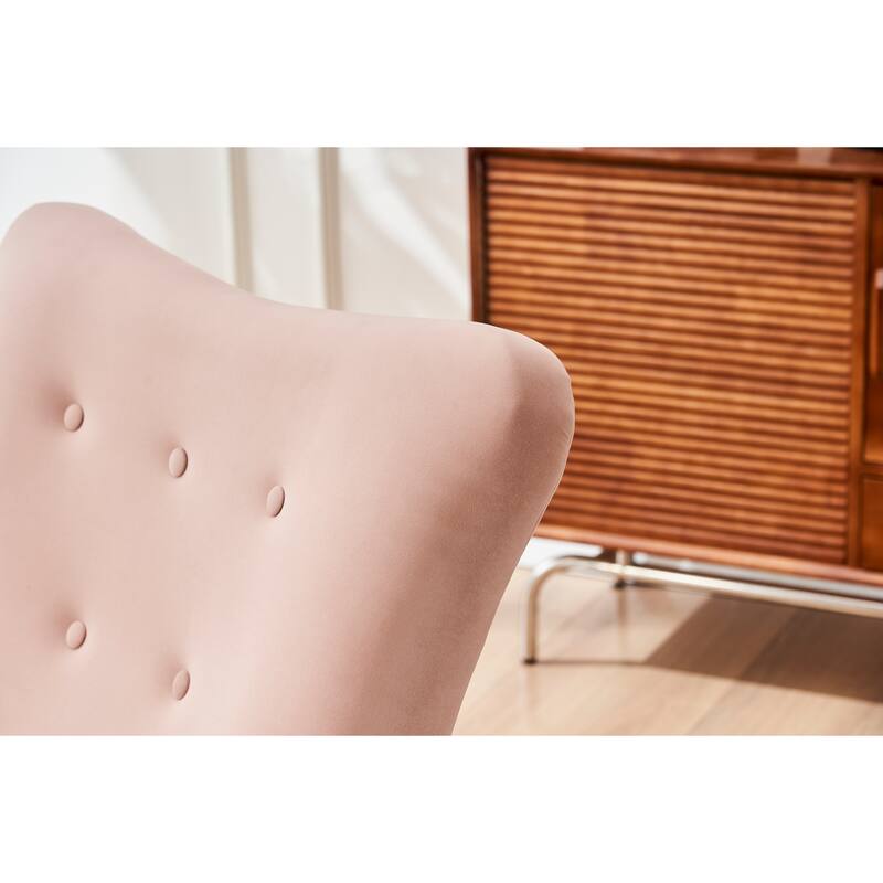 Velvet Nursery Rocking Chair with High Back