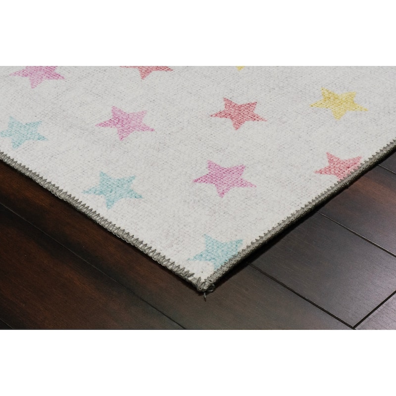 Dynamic Rugs Kidz Ivory/Multi Polyester Children's Area Rug
